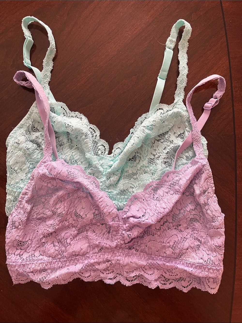 Cosabella Lace Bralette Duo in Mint and Lilac